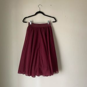 Maroon Tulle Skirt